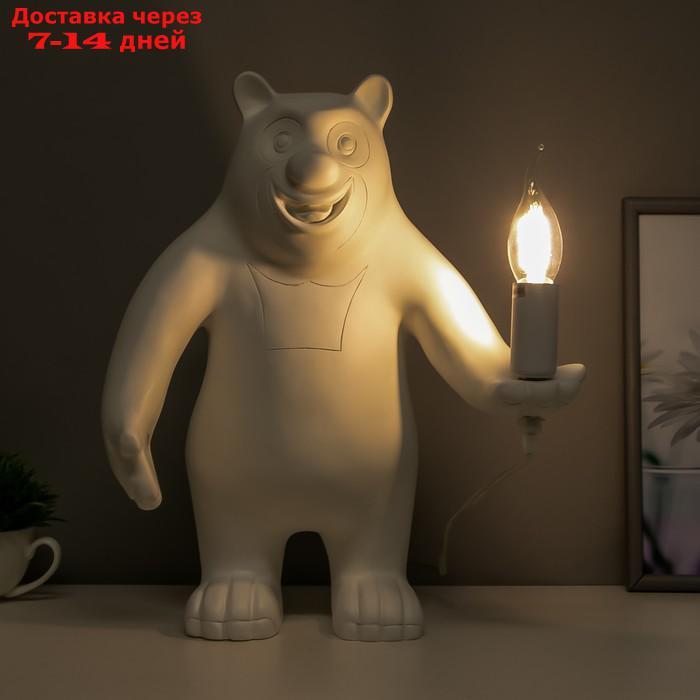 Настольная лампа Bear 1x40Вт E14 белый 30x30x41см - фото 3 - id-p173818784