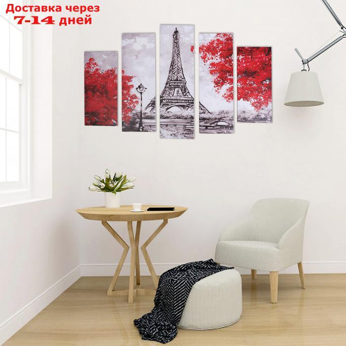 Модульная картина "Нарисованный Париж" (2-23х52; 2-24х70; 1-24х80) 120х80см - фото 4 - id-p175941250