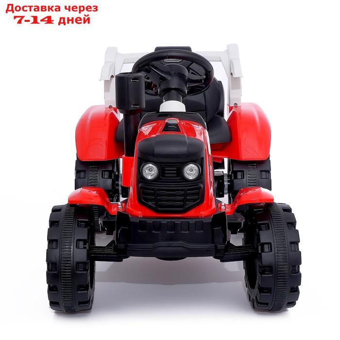 Электромобиль "Трактор", с прицепом, 2 мотора, цвет красный - фото 7 - id-p156259082