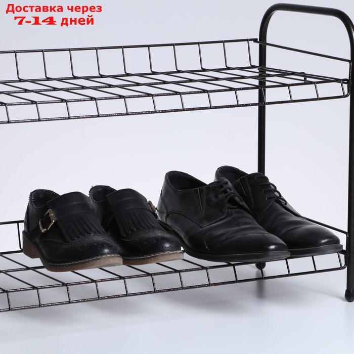 Полка для обуви разборная, 2 яруса, 68×28×44 см, цвет медный антик - фото 4 - id-p185090184