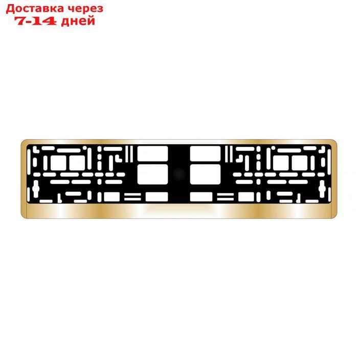 Рамка для автомобильного номера AVS RN-13 хром, золото - фото 1 - id-p180646575