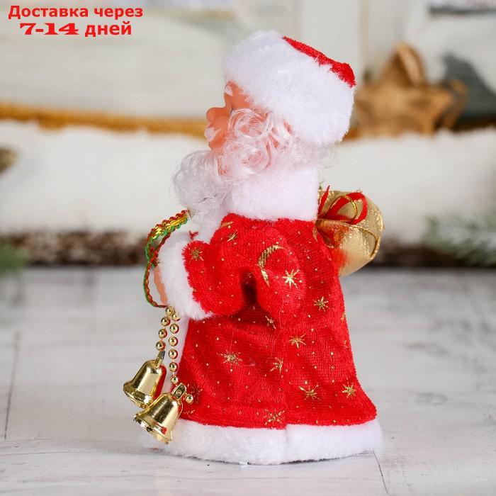 Дед Мороз, в красной шубе, с колокольчиком, с подсветкой, двигается, без музыки - фото 2 - id-p181145978