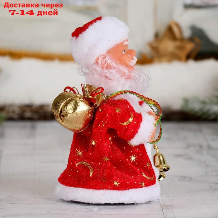 Дед Мороз, в красной шубе, с колокольчиком, с подсветкой, двигается, без музыки - фото 4 - id-p181145978