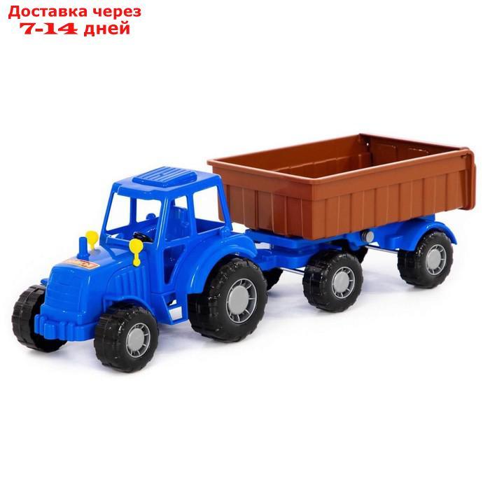 Трактор с прицепом №1, цвет синий (в сеточке) - фото 1 - id-p156272299