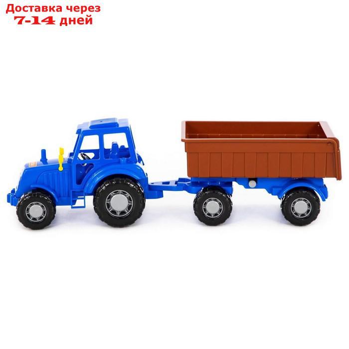 Трактор с прицепом №1, цвет синий (в сеточке) - фото 2 - id-p156272299