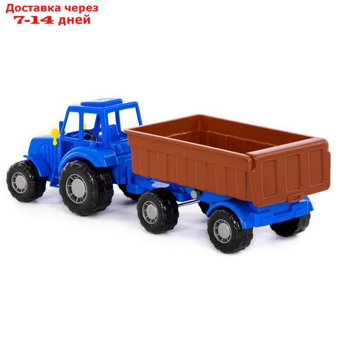 Трактор с прицепом №1, цвет синий (в сеточке) - фото 3 - id-p156272299