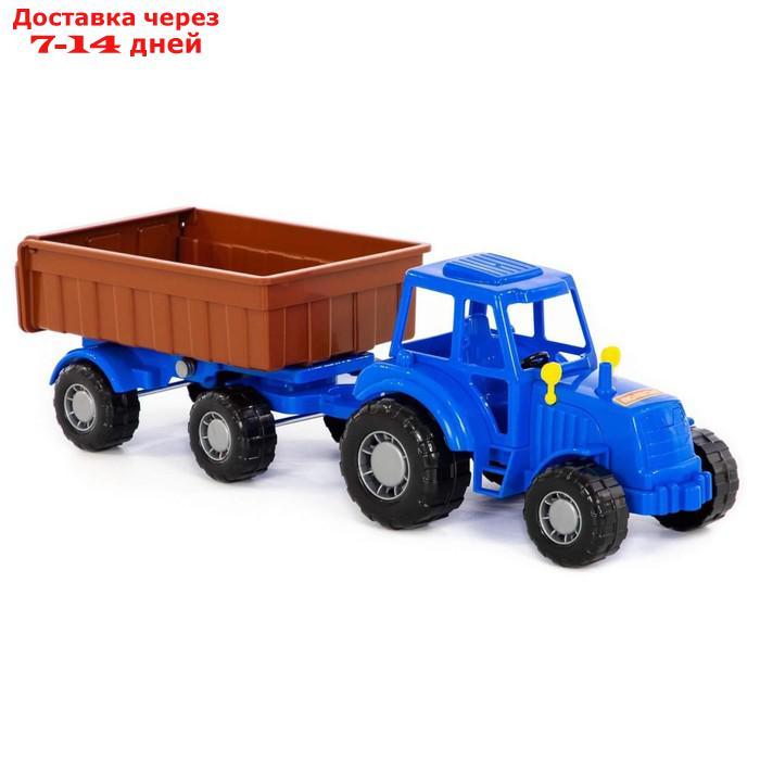 Трактор с прицепом №1, цвет синий (в сеточке) - фото 5 - id-p156272299
