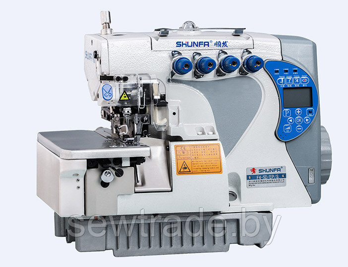Промышленная автоматическая швейная машина оверлок SHUNFA F4-5D/EP со столом