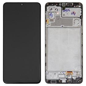 Дисплей (экран) для Samsung Galaxy M32 (M325) original в раме с тачскрином, черный