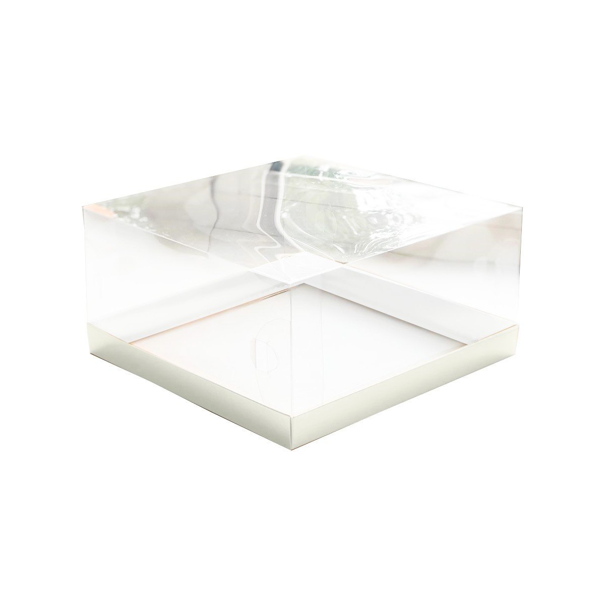 Коробка под торт белая с прозрачным куполом (Россия, 225х225х110) 025200 - фото 1 - id-p186618096