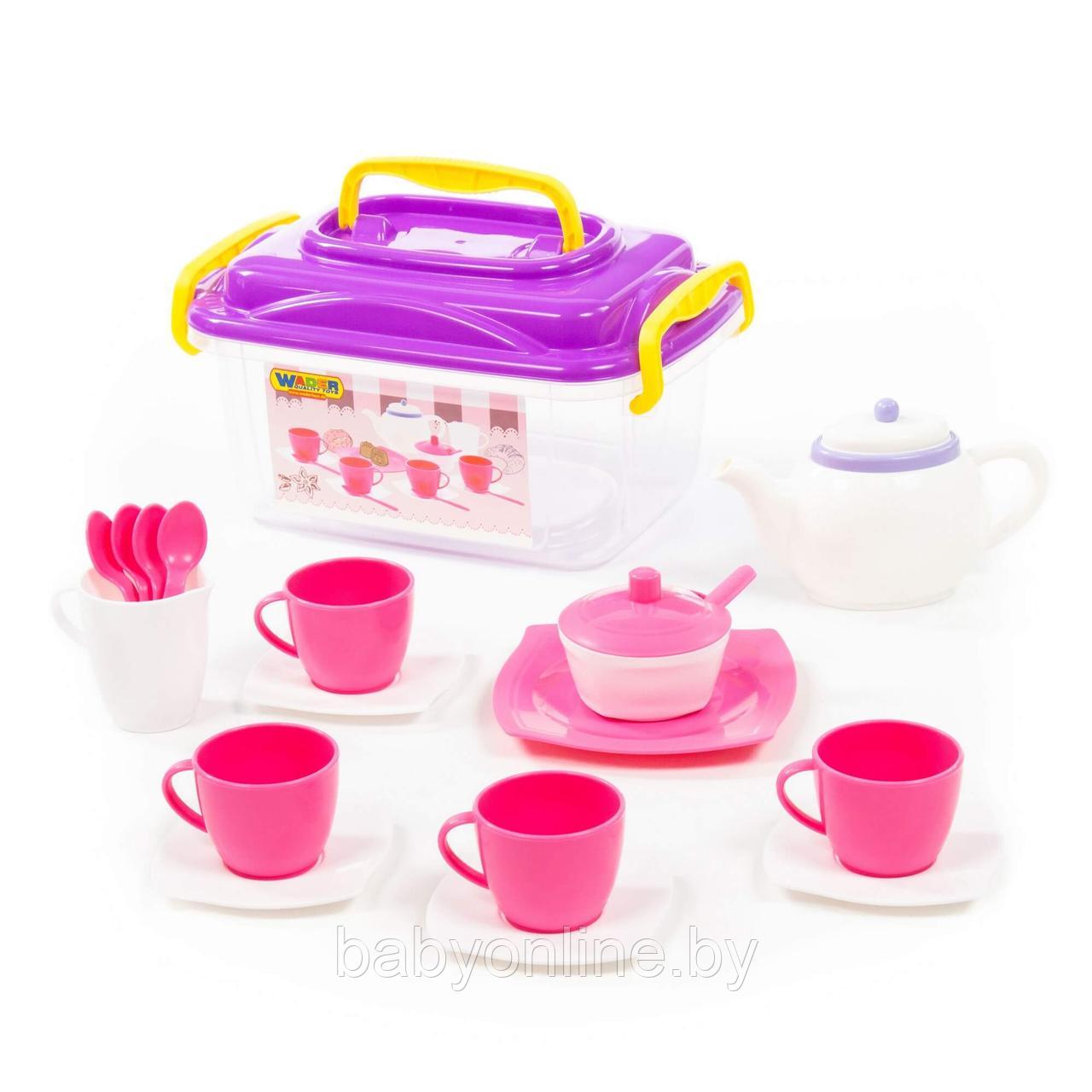 Набор детской посуды Алиса на 4 персоны в контейнере арт 58980 Полесье - фото 4 - id-p186693270