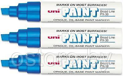 Перманентный маркер Uni Paint PX-30 4-8,5мм. Клиновидное перо. Синий unipaint px 30 blue - фото 1 - id-p186702947