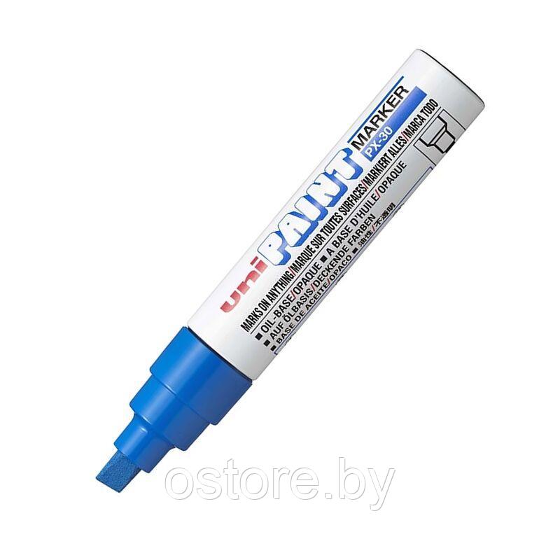 Перманентный маркер Uni Paint PX-30 4-8,5мм. Клиновидное перо. Синий unipaint px 30 blue - фото 2 - id-p186702947