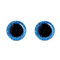 Глаза для игрушек блестящие 14 мм: синие