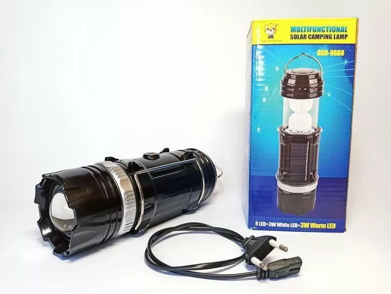 Универсальный складной кемпинговый фонарь Solar Camping Lamp (GSH 9688) с солнечной панелью. - фото 1 - id-p157463350