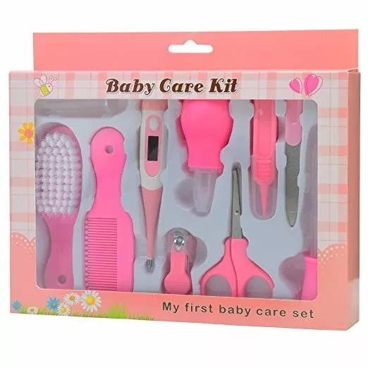 Набор для ухода за новорожденным Baby Care Kit на 10 предметов (розовый) - фото 1 - id-p134807624