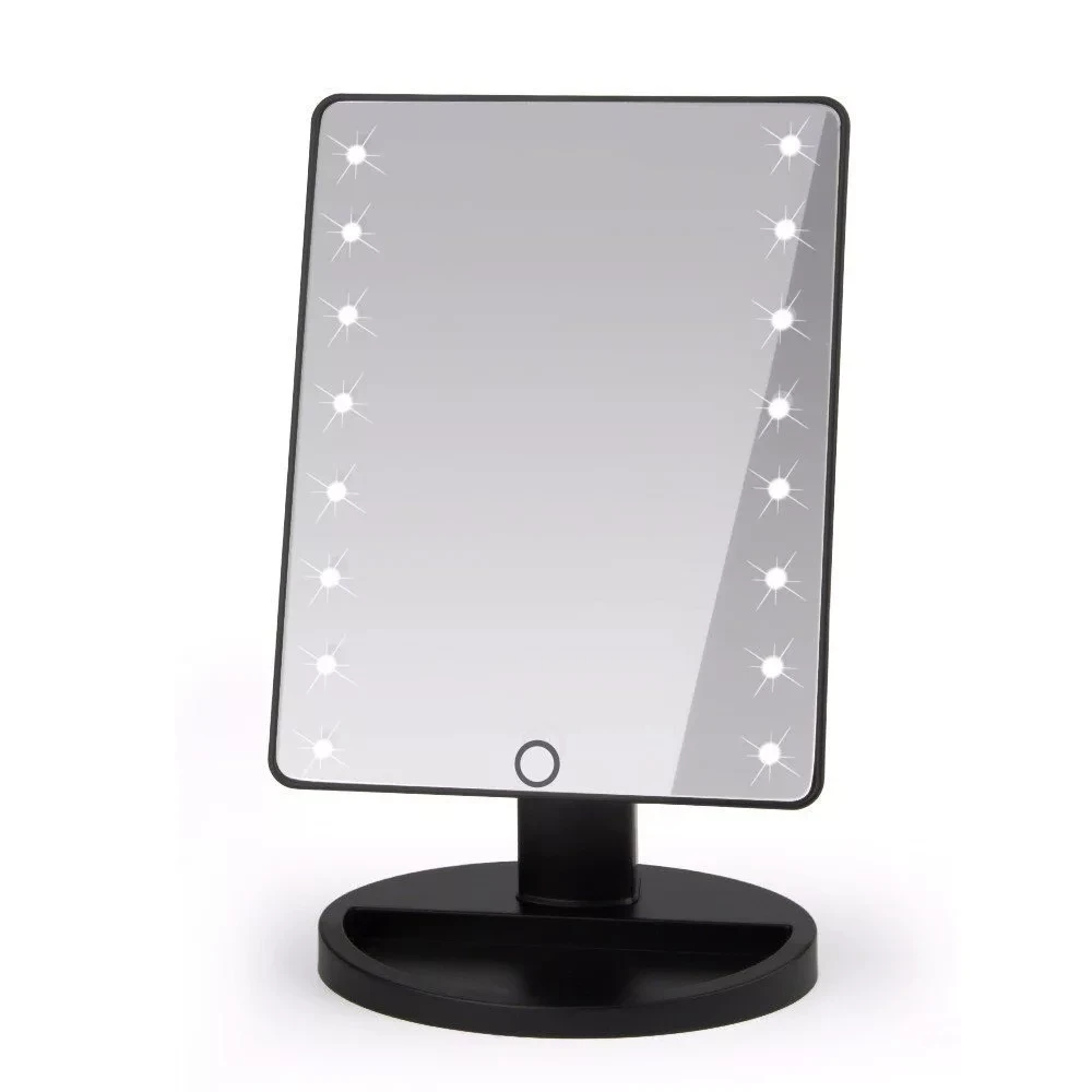 Косметическое зеркало с подсветкой Large Led Mirror (Черный) - фото 1 - id-p95521948