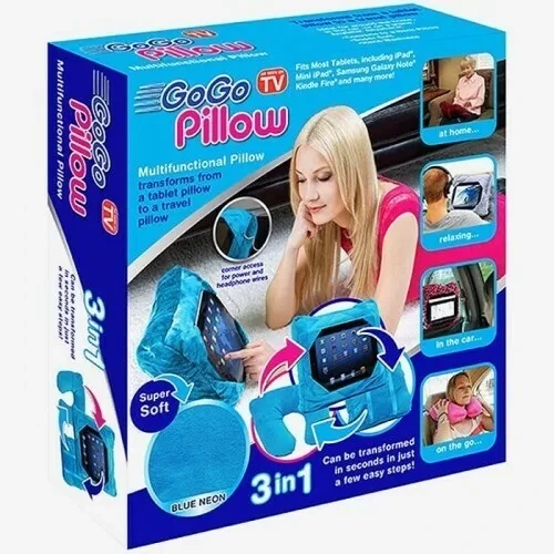 Подушка подставка GoGo Pillow 3 в 1 для планшета и путешествий (чёрный) - фото 1 - id-p151633753