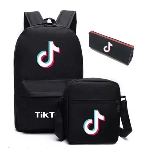 Набор Tik Tok рюкзак + сумка и пенал (чёрный)