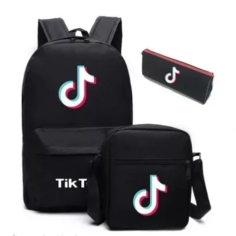 Набор Tik Tok рюкзак + сумка и пенал (чёрный), фото 2