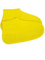 Силиконовые защитные чехлы для обуви от дождя и грязи с подошвой L (желтый)