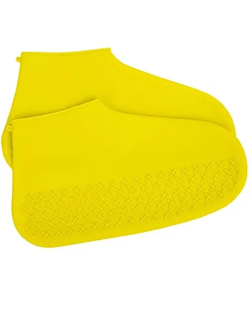 Силиконовые защитные чехлы для обуви от дождя и грязи с подошвой L (желтый), фото 2