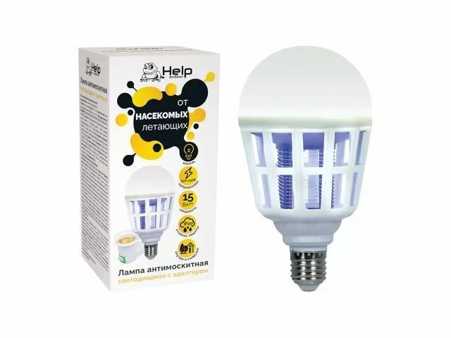 Лампа антимоскитная светодиодная с адаптером / HELP (80339) - фото 1 - id-p186730047
