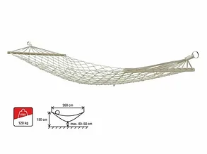 Гамак подвесной с брусками / 200х80 см / веревочный / Garden (Гарден)  ARIZONE (28-108120)