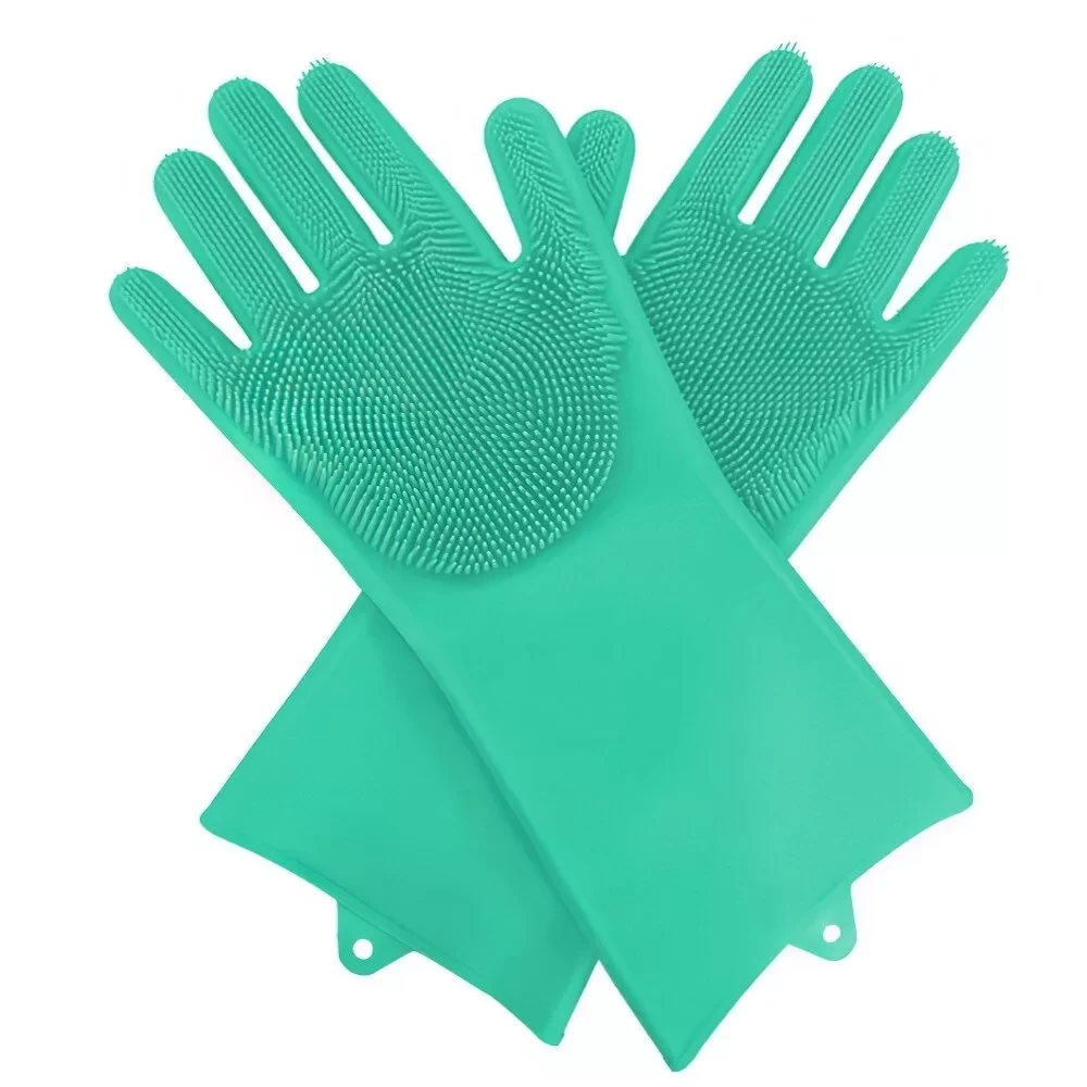 Многофункциональные силиконовые перчатки Magic Brush (зеленый) - фото 1 - id-p129687317