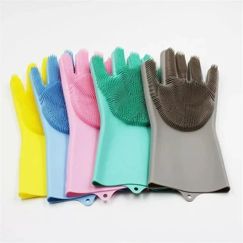 Многофункциональные силиконовые перчатки Magic Brush (фиолетовый) - фото 4 - id-p129687319