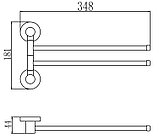 Savol Полотенецедержатель рога поворотные 2-е S-005602, фото 2