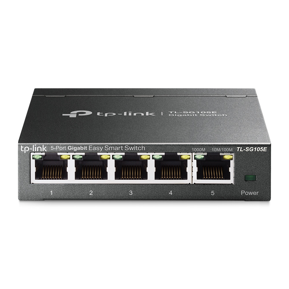 Сетевой коммутатор (свитч) TP-LINK TL-SG105E, 5 портов, Ethernet 10/100/1000 Мбит/сек - фото 1 - id-p186313434