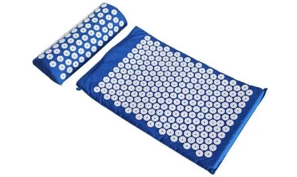 Набор для акупунктурного массажа 2 в 1 в чехле: акупунктурный коврик + акупунктурная подушка (синий) - фото 2 - id-p143730647