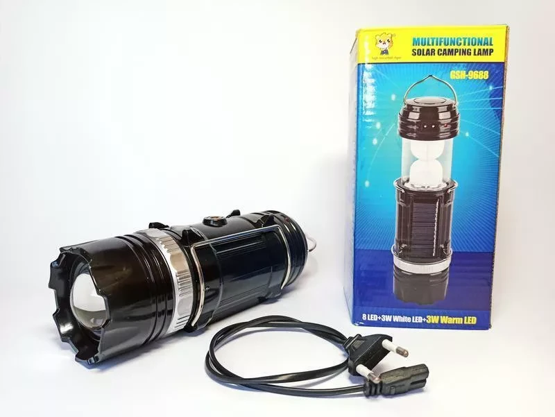 Универсальный складной кемпинговый фонарь Solar Camping Lamp (GSH 9688) с солнечной панелью. - фото 1 - id-p158822159
