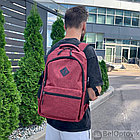 Городской рюкзак Gerk  с USB и отделением для ноутбука до 17,32 Серый, фото 2