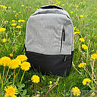 Городской рюкзак Urban с USB и отделением для ноутбука до 15.75 Серый с черным, фото 9