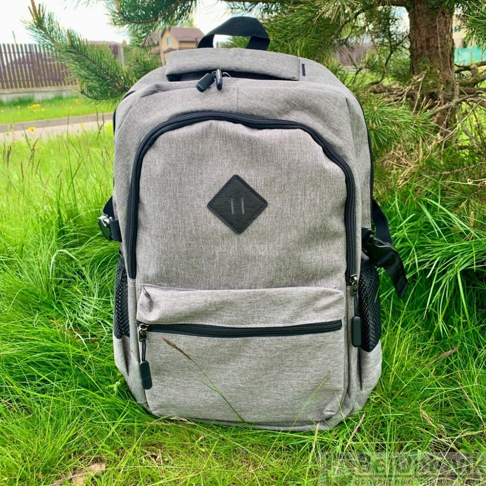 Городской рюкзак Gerk с USB и отделением для ноутбука до 17,32 Серый - фото 6 - id-p181949418