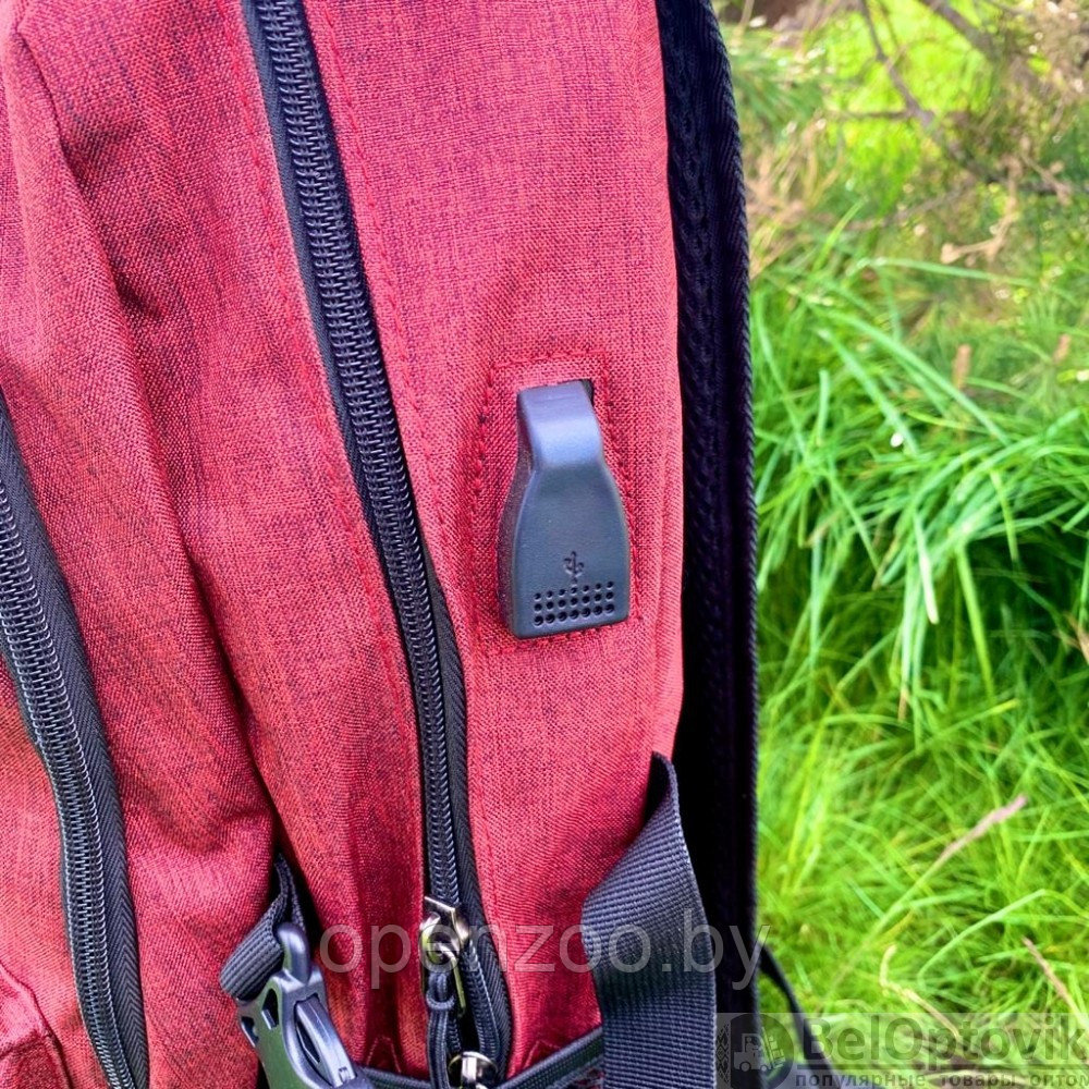 Городской рюкзак Gerk с USB и отделением для ноутбука до 17,32 Красный - фото 8 - id-p182277668