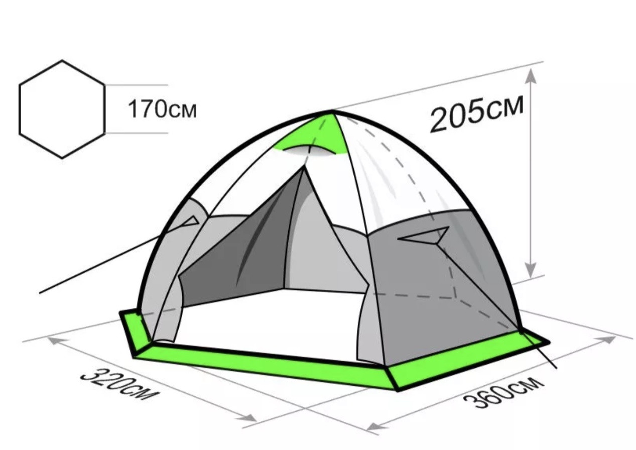 Всесезонная универсальная палатка Лотос 5У Шторм (оливковый) (2022) - фото 2 - id-p186864735