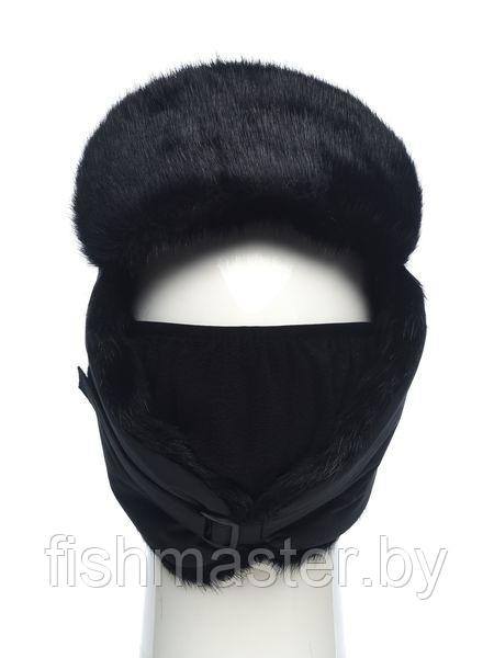 Шапка ушанка зимняя HUNTSMAN Евро Норка с маской цвет Черный ткань Taslan - фото 3 - id-p186872912