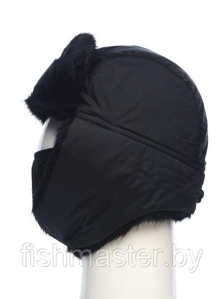 Шапка ушанка зимняя HUNTSMAN Евро Норка с маской цвет Черный ткань Taslan - фото 2 - id-p186872912