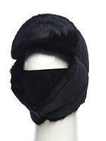 Шапка ушанка зимняя HUNTSMAN Евро Норка с маской цвет Черный ткань Taslan