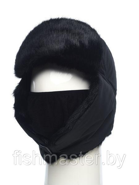 Шапка ушанка зимняя HUNTSMAN Евро Норка с маской цвет Черный ткань Taslan 58-60 - фото 1 - id-p186873074