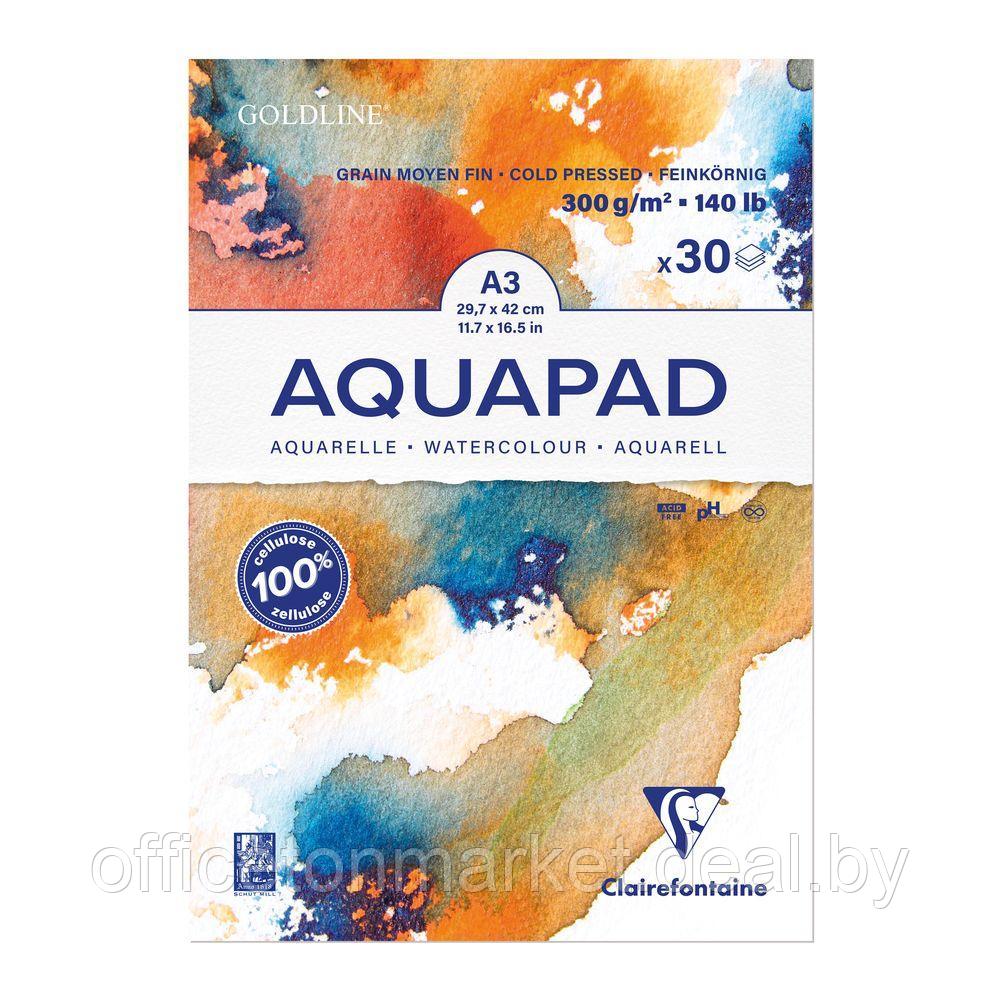 Блок-склейка бумаги для акварели "Goldline Aqua", А3, 300 г/м2 , 30 листов - фото 1 - id-p149186218