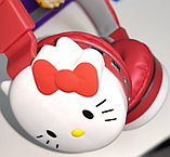 Детские портативные Bluetooth наушники Hello Kitty, красные AH-806D ВТ5.0 с микрофоном, FM, фото 6