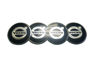 Наклейки на колпачок литого диска металлизированные Volvo 60мм (4шт)