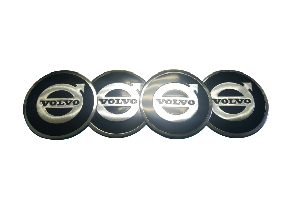 Наклейки на колпачок литого диска металлизированные Volvo 60мм (4шт) - фото 1 - id-p186873674
