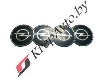 Наклейки на колпачок литого диска металлизированные Opel 60мм (4шт)