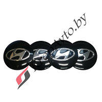 Наклейки на колпачок литого диска металлизированные Hyundai 56мм (4шт)