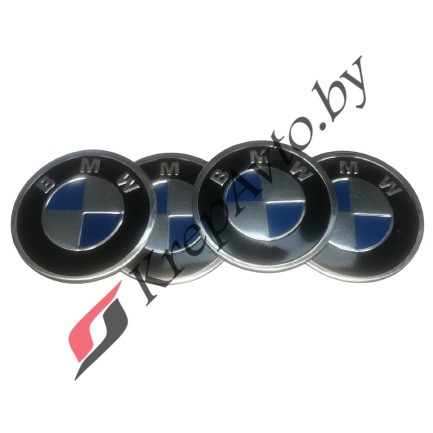 Наклейки на колпачок литого диска металлизированные BMW 60мм (4шт)